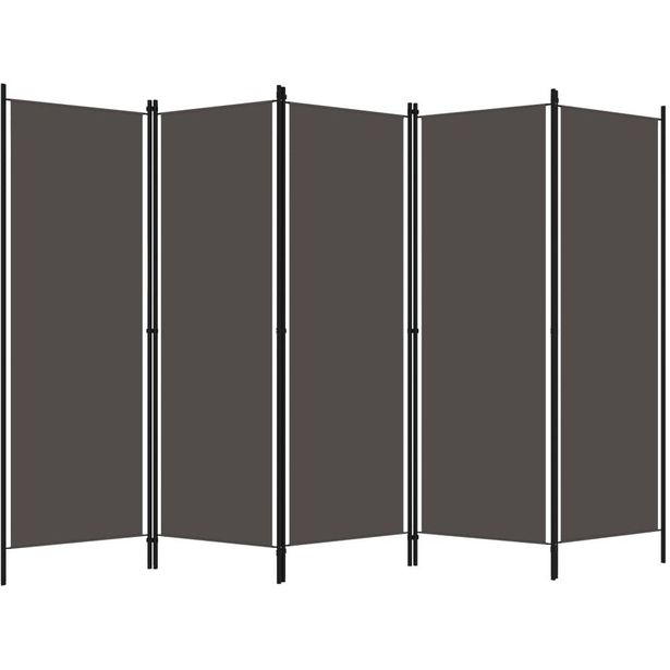 5-paneelinen tilanjakaja, antrasiitti, 250x180 cm