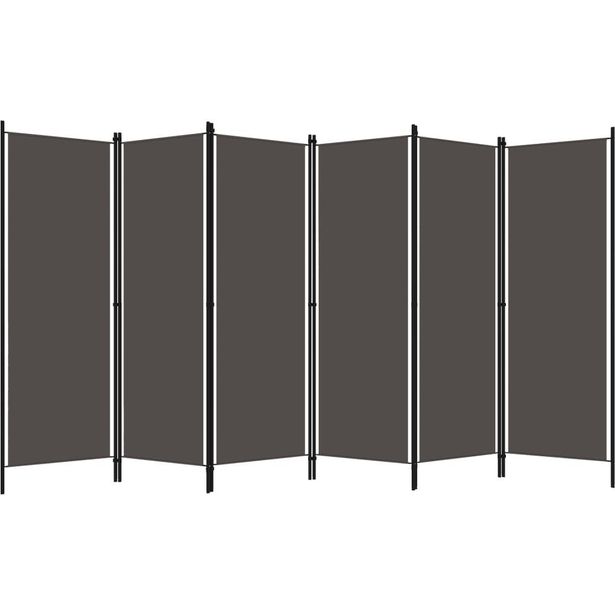 6-paneelinen tilanjakaja, antrasiitti, 300x180 cm