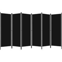 6-paneelinen tilanjakaja, musta, 300x180 cm