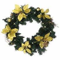 Jouluseppele LED-valoilla, kultakoristelulla, 60cm