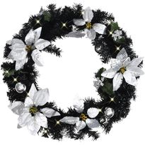 Jouluseppele LED-valoilla, musta, 60cm, PVC