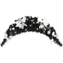Joulukaari LED-valoilla, musta, 90cm, PVC