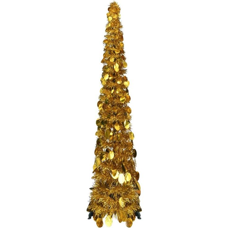 Pop-up tekojoulukuusi kullanvärinen, 129cm, PET