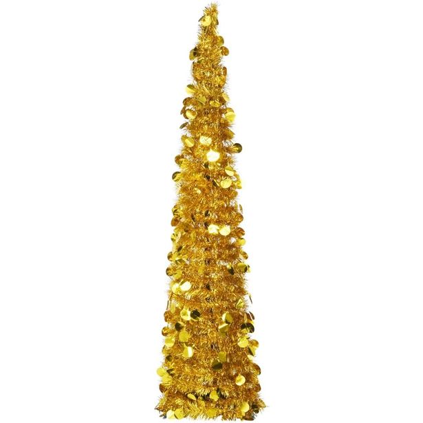 Pop-up tekojoulukuusi, kullanvärinen, 150cm, PET