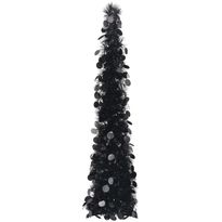 Pop-up tekojoulukuusi, musta, 120cm, PET