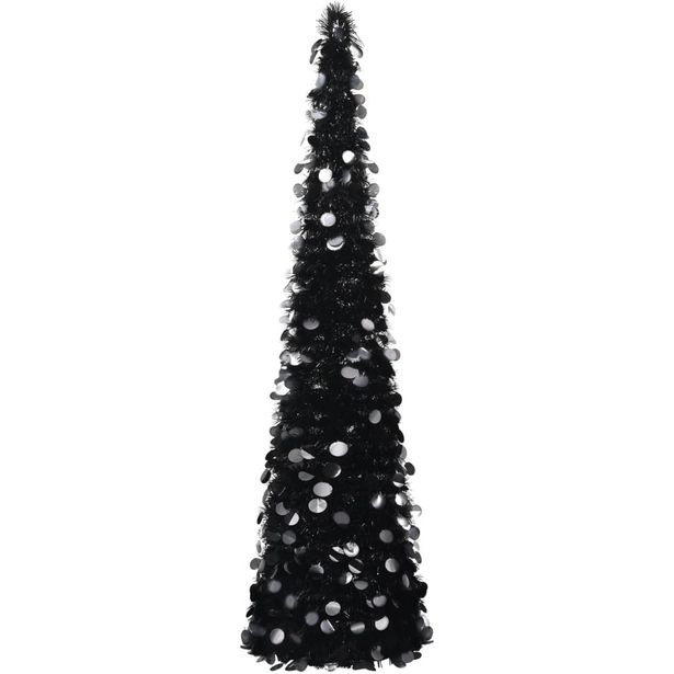Pop-up tekojoulukuusi, musta, 150cm, PET
