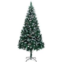 Tekojoulukuusi kävyillä ja valkoisella lumella, 240cm