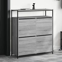 Kenkäkaappi FinePRICE, harmaa Sonoma, 100 x 34 x 112 cm, 4 kääntölaatikkoa