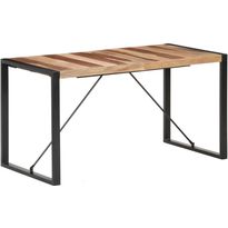 Ruokapöytä 140x70x75 cm täysi puu seesamviimeistelyllä