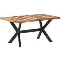 Ruokapöytä 160x80x75 cm täysi puu seesamviimeistelyllä