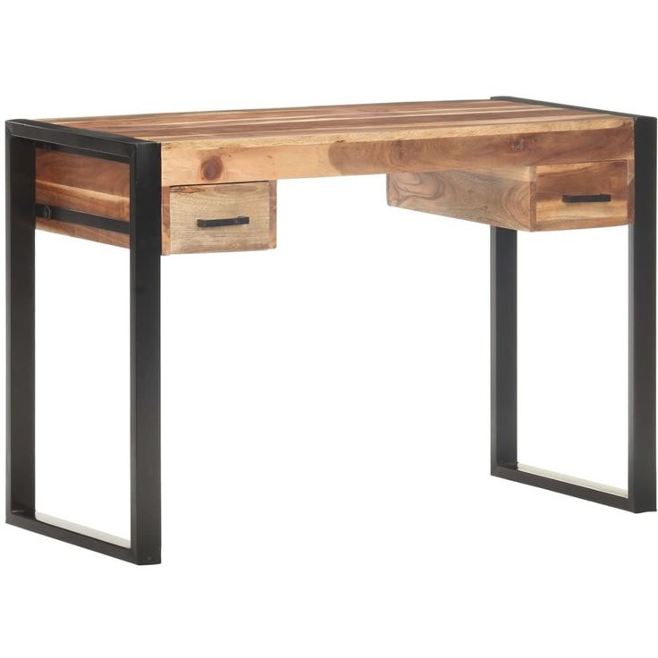 Työpöytä 110x50x76 cm täysi puu seesamviimeistelyllä_1