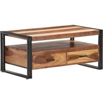 Sohvapöytä 100x55x45cm täysi akaasiapuu seesamviimeistelyllä