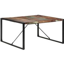 Ruokapöytä 140x140x75 cm täysi kierrätetty puu