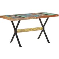 Ruokapöytä 140x70x76 cm kierrätetty täyspuu