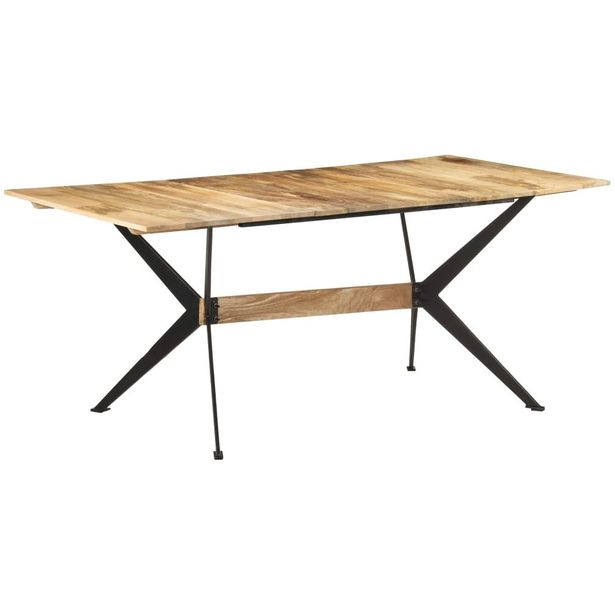 Ruokapöytä, 180x90x76 cm, täysi mangopuu