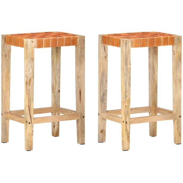Baarijakkarat 2 kpl, ruskea aito nahka, 75 cm