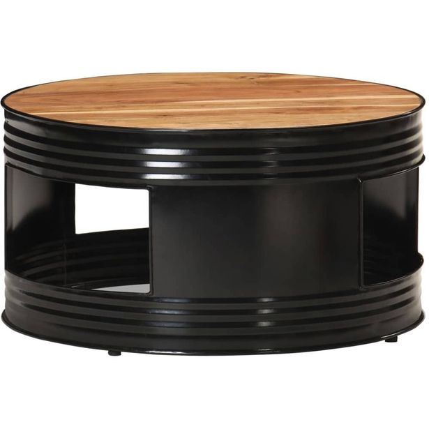 Sohvapöytä musta 68x68x36 cm täysi akaasiapuu_1