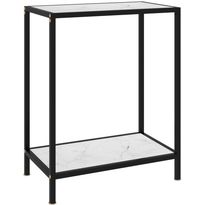 Konsolipöytä valkoinen 60x35x75 cm karkaistu lasi