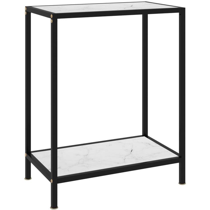 Konsolipöytä valkoinen 60x35x75 cm karkaistu lasi_1