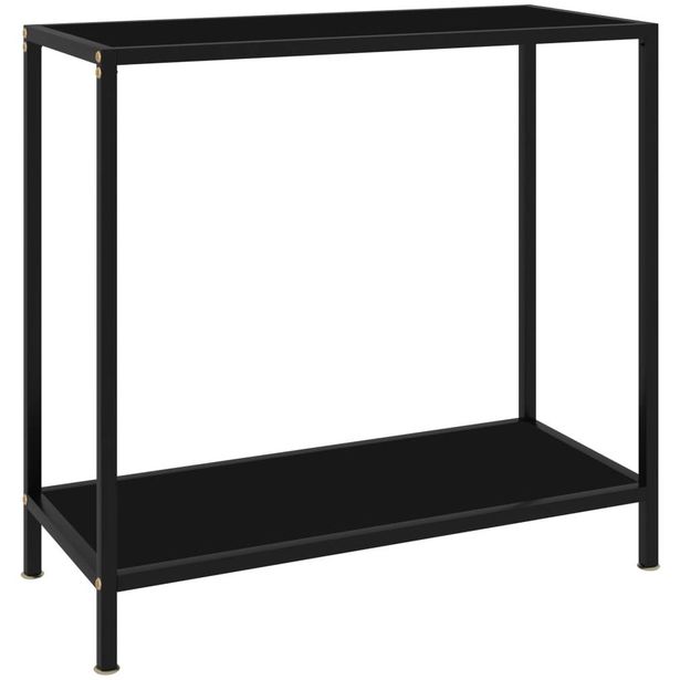 Konsolipöytä musta 80x35x75 cm karkaistu lasi_1