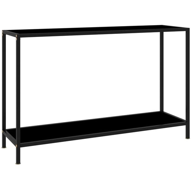 Konsolipöytä musta 120x35x75cm karkaistu lasi_1