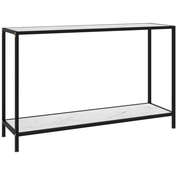 Konsolipöytä valkoinen 120x35x75 cm karkaistu lasi_1