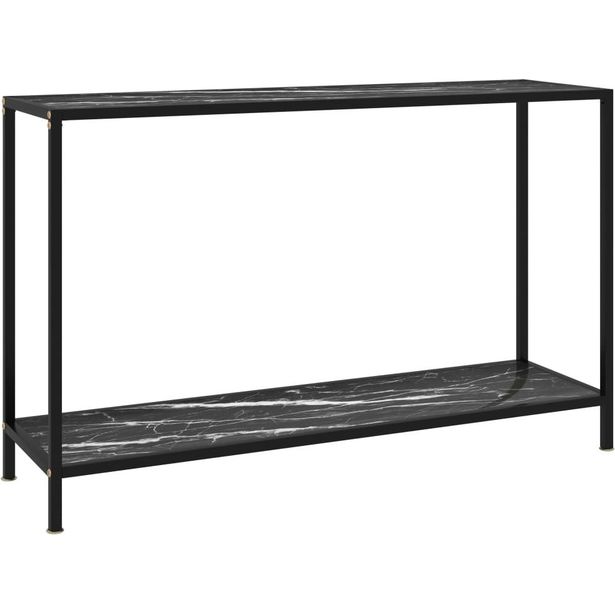 Konsolipöytä musta 120x35x75 cm karkaistu lasi_1