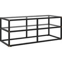 Tv-taso musta karkaistu lasi 100x40x40 cm