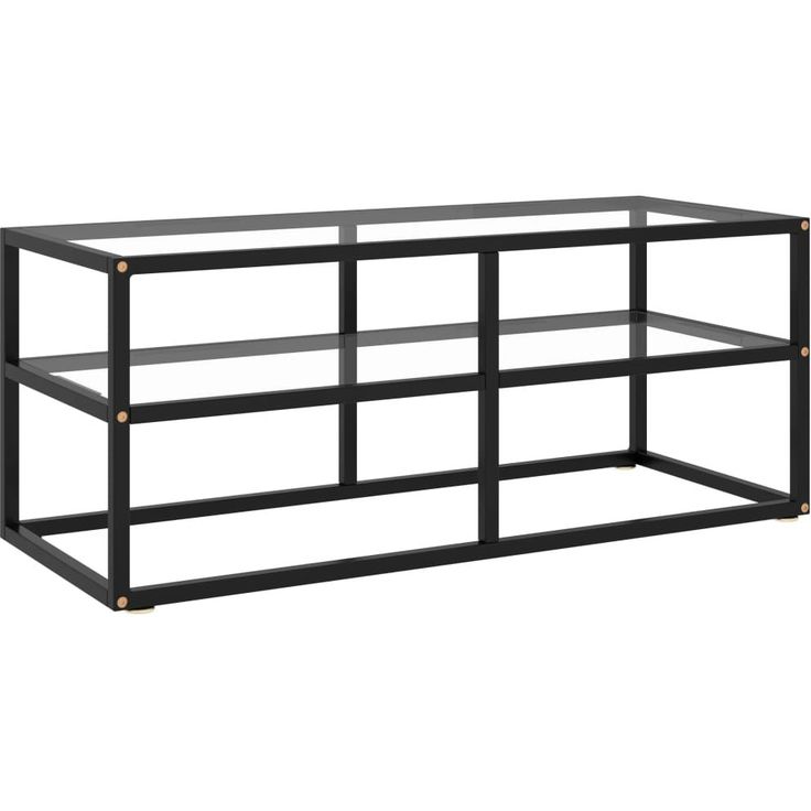 Tv-taso musta karkaistu lasi 100x40x40 cm_1