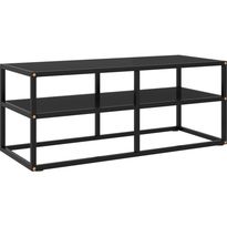 Tv-taso musta mustalla lasilla 100x40x40 cm