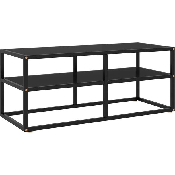 Tv-taso musta mustalla lasilla 100x40x40 cm_1