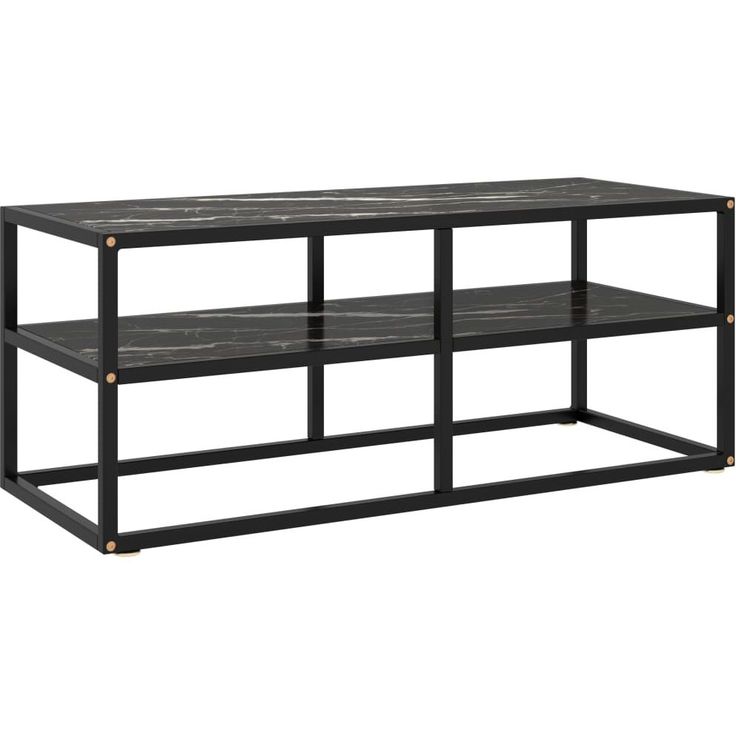 Tv-taso musta mustalla marmorilasilla 100x40x40 cm_1
