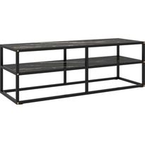 Tv-taso musta mustalla marmorilasilla 120x40x40 cm