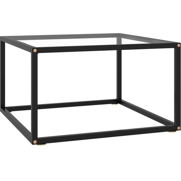 Sohvapöytä musta karkaistu lasi 60x60x35 cm_1