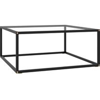 Sohvapöytä musta karkaistu lasi 80x80x35 cm