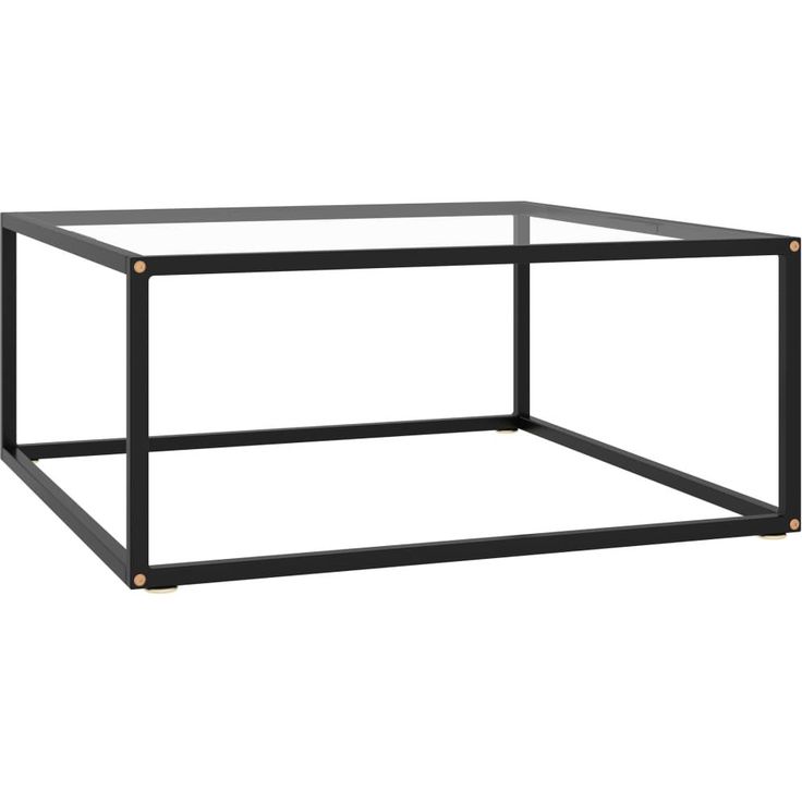 Sohvapöytä musta karkaistu lasi 80x80x35 cm_1
