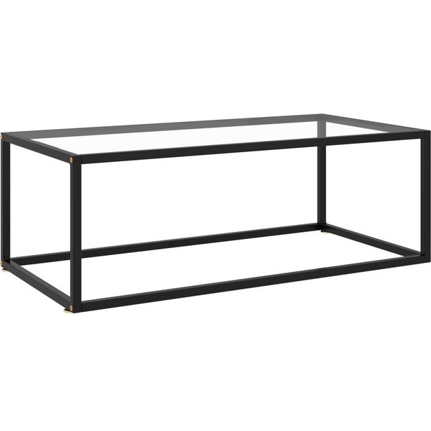 Sohvapöytä musta karkaistu lasi 100x50x35 cm_1