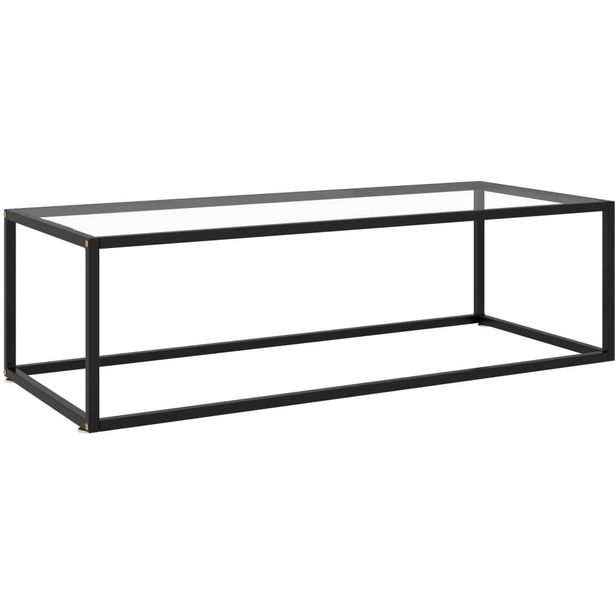 Sohvapöytä musta karkaistu lasi 120x50x35 cm_1