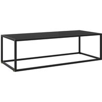 Sohvapöytä musta mustalla lasilla 120x50x35 cm