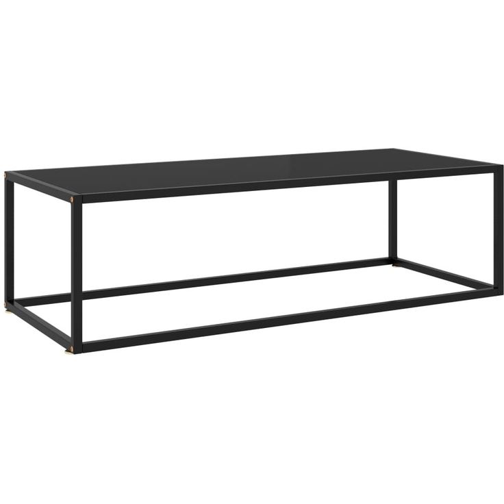 Sohvapöytä musta mustalla lasilla 120x50x35 cm_1