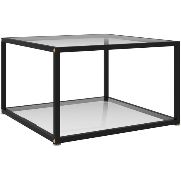 Sohvapöytä läpinäkyvä 60x60x35 cm karkaistu lasi_1
