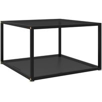 Sohvapöytä musta 60x60x35 cm karkaistu lasi