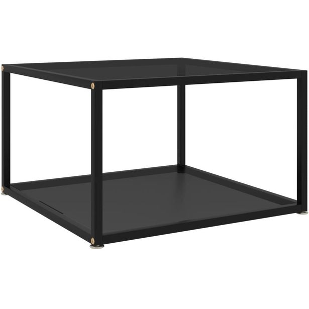Sohvapöytä musta 60x60x35 cm karkaistu lasi_1