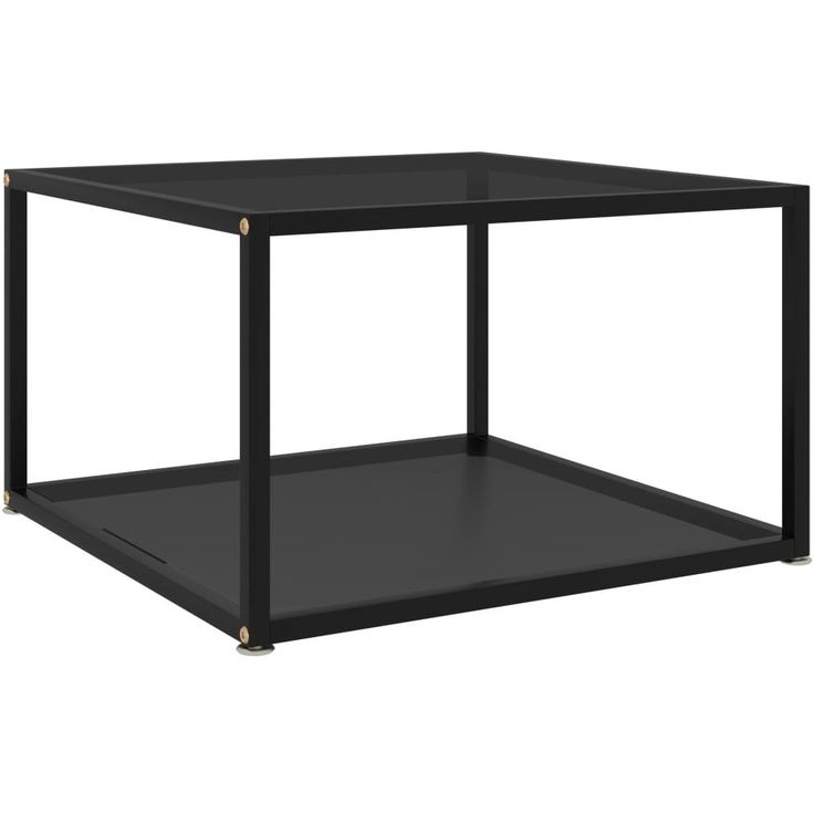 Sohvapöytä musta 60x60x35 cm karkaistu lasi_1