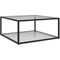 Sohvapöytä läpinäkyvä 80x80x35 cm karkaistu lasi