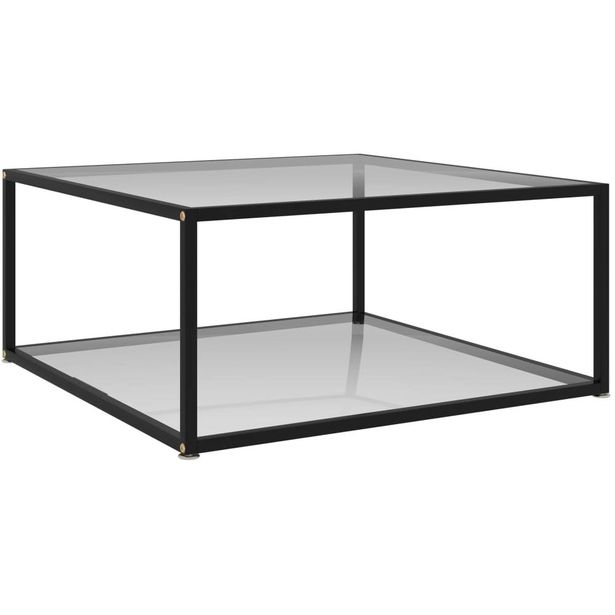 Sohvapöytä läpinäkyvä 80x80x35 cm karkaistu lasi_1