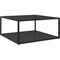 Sohvapöytä musta 80x80x35 cm karkaistu lasi