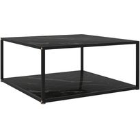 Sohvapöytä musta 80x80x35cm karkaistu lasi