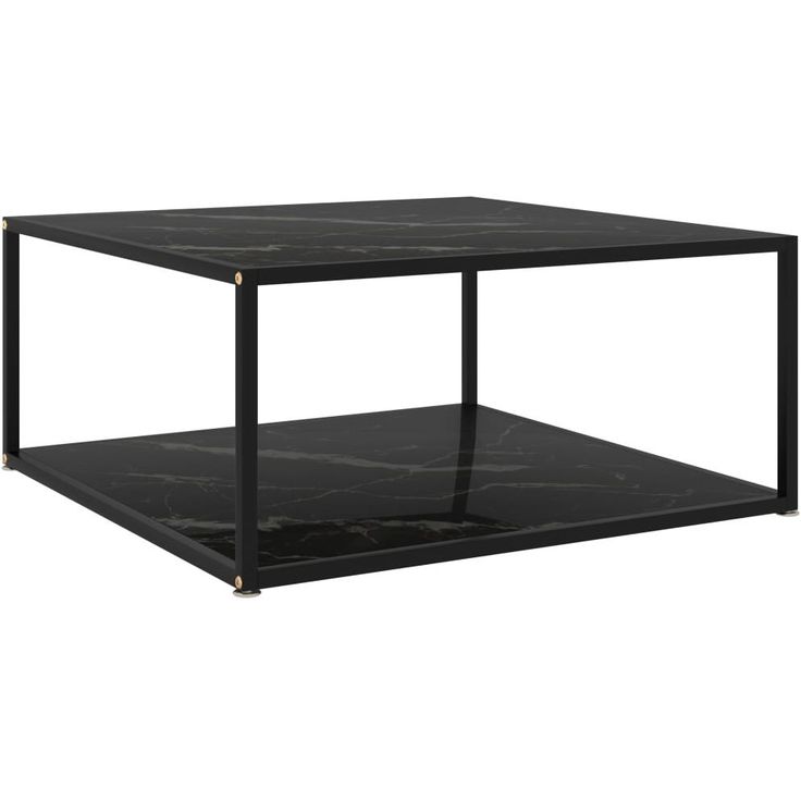 Sohvapöytä musta 80x80x35cm karkaistu lasi_1