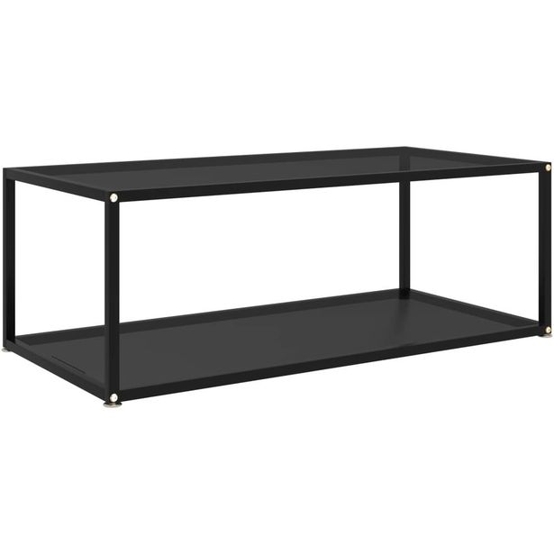 Sohvapöytä musta 100x50x35 cm karkaistu lasi_1